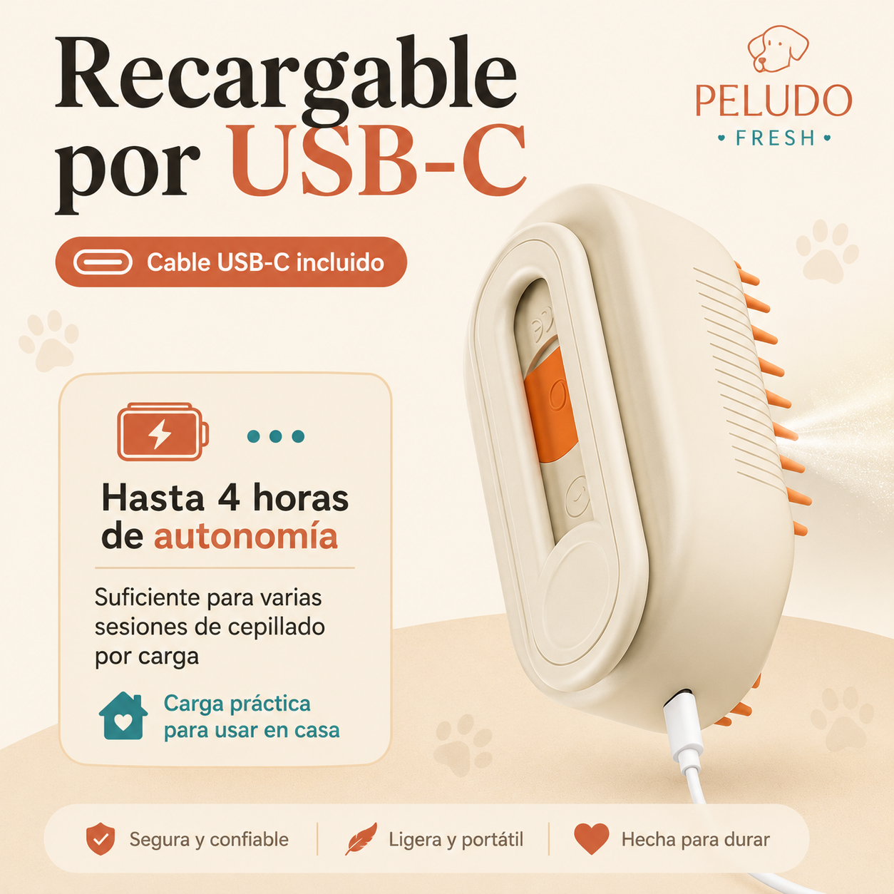 Cepillo de vapor frio para mascotas
